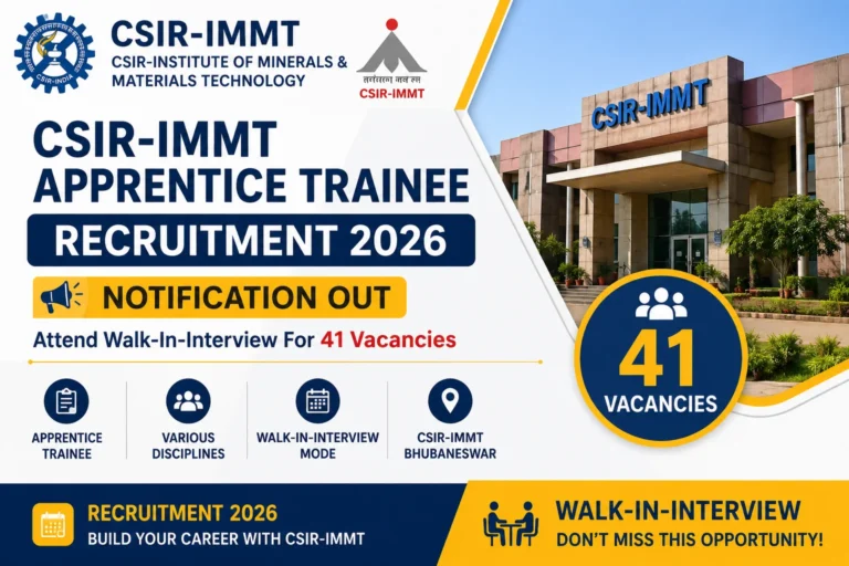 CSIR-IMMT Apprentice Trainee Recruitment 2026 Notification Out, Attend Walk-In-Interview For 41 Vacancies 25 CSIR-IMMT Apprentice Trainee Recruitment 2026 Notification Out, Attend Walk-In-Interview For 41 Vacancies