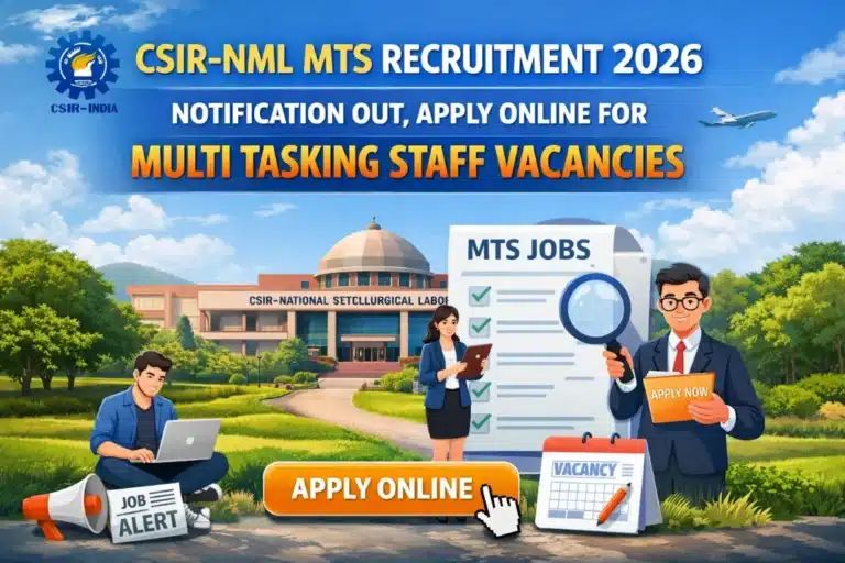 CSIR-NML MTS Recruitment 2026 Notification Out, Apply Online for Multi Tasking Staff Vacancies