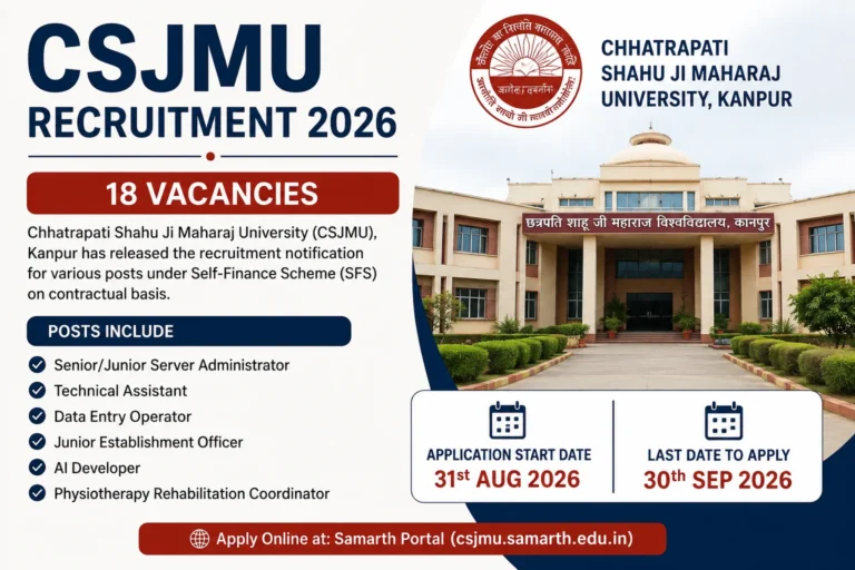 CSJMU Non-Teaching Recruitment 2026 Notification Out for DEO, Technical Assistant & More Posts 2 CSJMU Non-Teaching Recruitment 2026 Notification Out for DEO, Technical Assistant & More Posts