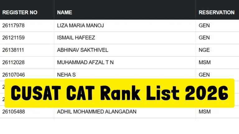 CUSAT CAT Rank List 2026 OUT, Check Programme Wise List Now 23 CUSAT CAT Rank List 2026 OUT, Check Programme Wise List Now