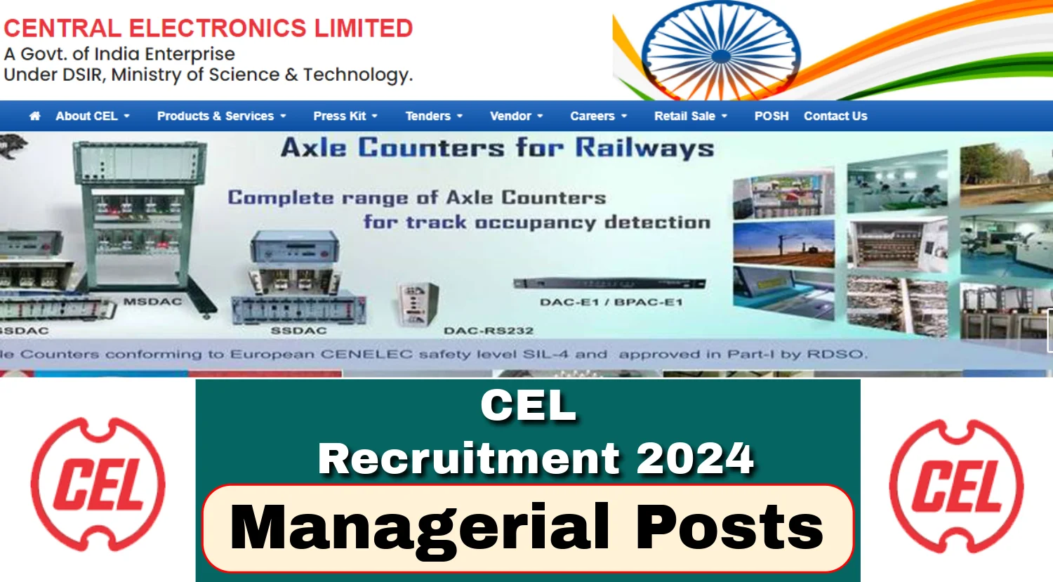 Central Electronics Limited CEL Manager Recruitment