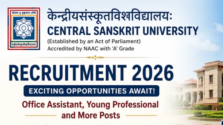 Central Sanskrit University Recruitment 2026 for Officce Assistant, Young Professional and More posts 19 Central Sanskrit University Recruitment 2026 for Officce Assistant, Young Professional and More posts