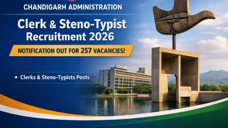 Chandigarh Administration Clerk and Steno-Typist Recruitment 2026 for 257 Vacancies, Apply Online Link Active 8 Chandigarh Administration Clerk and Steno-Typist Recruitment 2026 Notification Out for 257 Vacancies