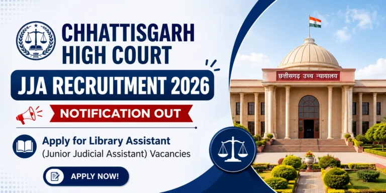 Chhattisgarh High Court JJA Recruitment 2026 Notification Out, Apply for Library Assistant (Junior Judicial Assistant) Vacancies 25 Chhattisgarh High Court JJA Recruitment 2026