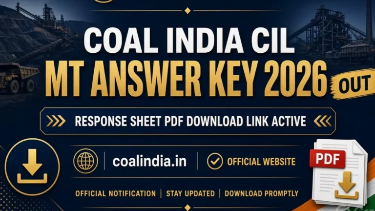 Coal India CIL MT Answer Key 2026 OUT @coalindia.in, Response Sheet PDF Download Link Active 30 Coal India CIL MT Answer Key 2026 OUT @coalindia.in, Response Sheet PDF Download Link Active