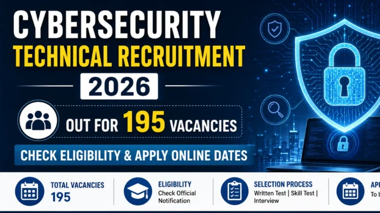 Cybersecurity Technical Recruitment 2026 Out for 195 Vacancies, Check Eligibility & Apply Online Dates 38 Cybersecurity Technical Recruitment 2026 Out for 195 Vacancies, Check Eligibility & Apply Online Dates