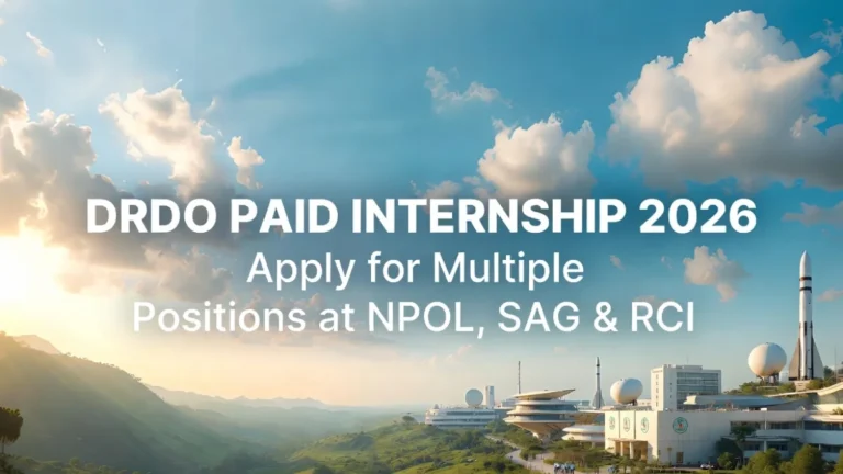 DRDO Paid Internship 2026, Apply for multiple Internship Positions at NPOL, SAG and RCI 39 DRDO Paid Internship 2026, Apply for multiple Internship Positions at NPOL, SAG and RCI