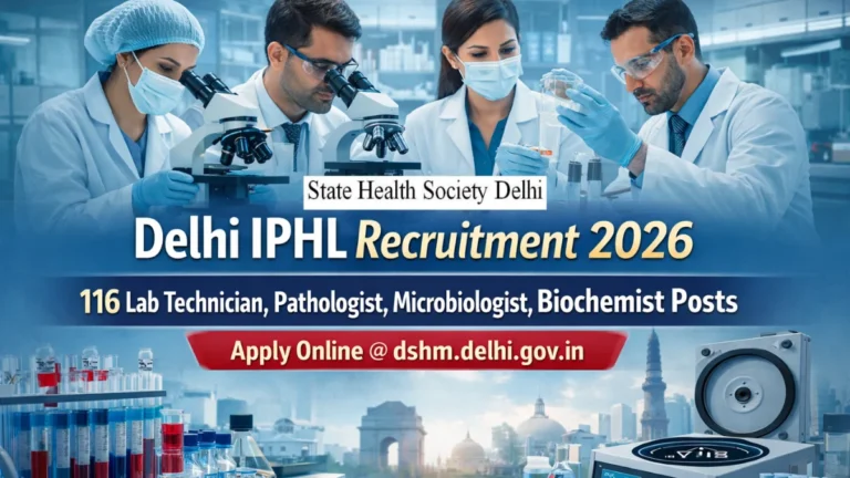 Delhi IPHL Recruitment 2026 for 116 Lab Technician, Pathologist, Microbiologist, Biochemist Posts, Apply Online @ dshm.delhi.gov.in 10 DSHM Delhi IPHL Recruitment 2026