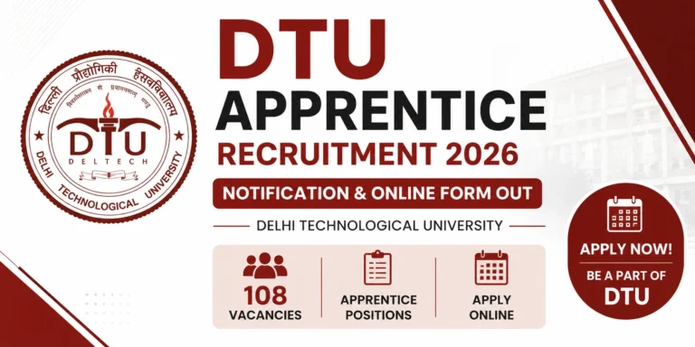 DTU Apprentice Recruitment 2026 Notification and Online Form 108 Vacancies at Delhi Technological University 23 DTU Apprentice Recruitment 2026 Notification and Online Form 108 Vacancies at Delhi Technological University