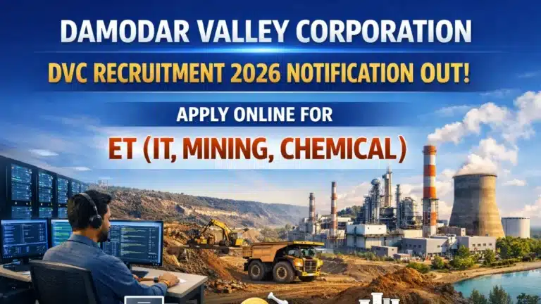 DVC Executive Trainee Recruitment 2026 Notification OUT, Apply Online For ET (IT, Mining, Chemical) Posts 10 DVC Executive Trainee Recruitment 2026 Notification OUT, Apply Online For ET (IT, Mining, Chemical) Posts