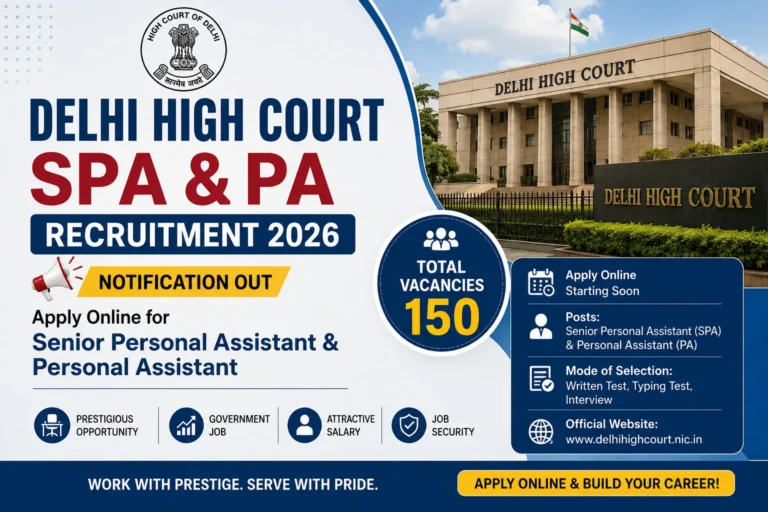Delhi High Court SPA & PA Recruitment 2026 Notification Out for 150 Senior Personal Assistant & Personal Assistant, Apply Online 8 Delhi High Court SPA & PA Recruitment 2026 Notification Out for 150 Vacancies, Apply Online for Senior Personal Assistant & Personal Assistant