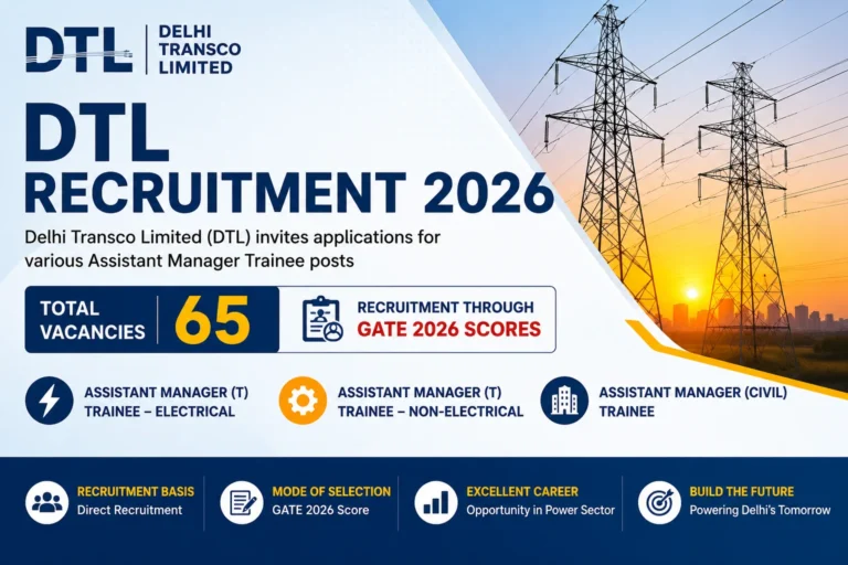 Delhi Transco Assistant Manager Trainee Recruitment 2026 Out for 65 Posts, Apply Online 32 Delhi Transco Assistant Manager Trainee Recruitment 2026 Out for 65 Posts, Check Details at dtl.gov.in