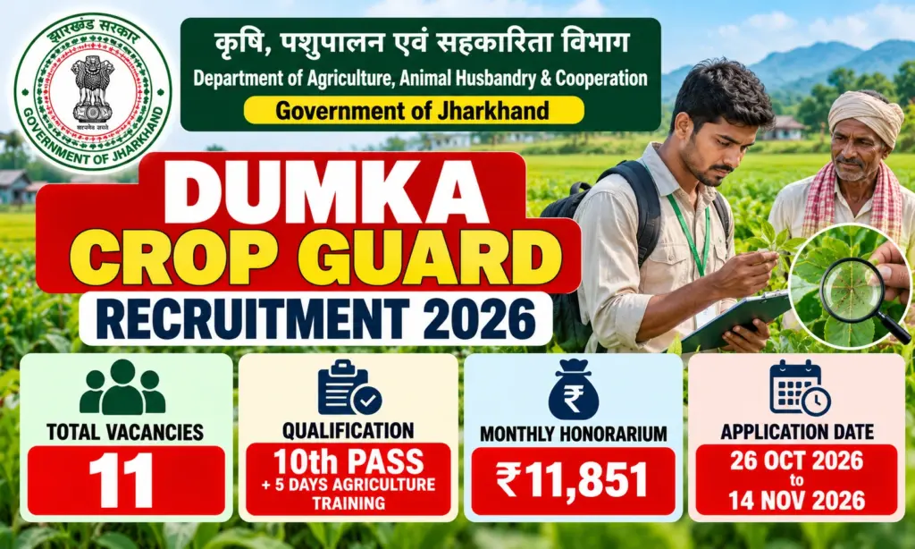 Dumka Crop Guard Recruitment 2026: Apply Offline for Fasal Rakshak Posts 1 Dumka Crop Guard Recruitment 2026: Apply Offline for Fasal Rakshak Posts