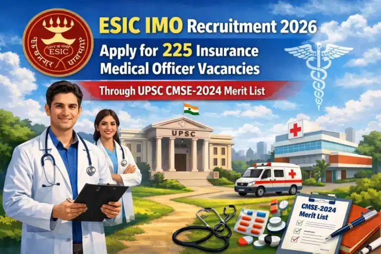 ESIC IMO Recruitment 2026, Apply for 225 Insurance Medical Officer Vacancies Through UPSC CMSE-2024 Merit List 18 ESIC IMO Recruitment 2026 for 225 Insurance Medical Officer Vacancies