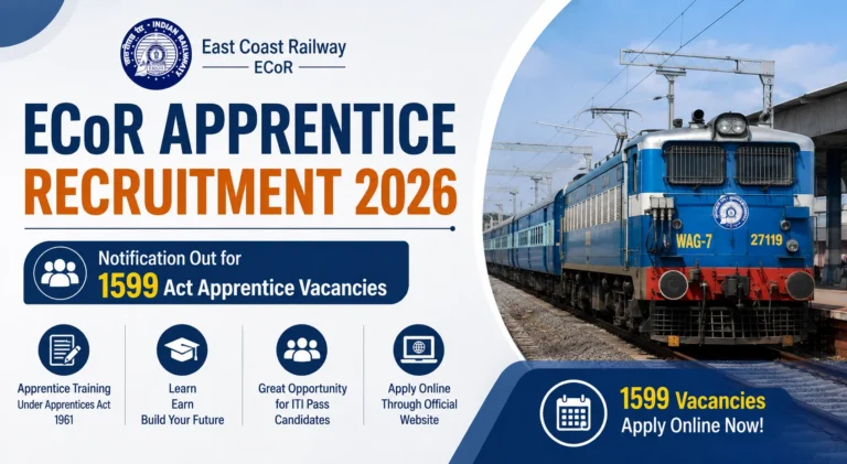 East Coast Railway Apprentice Recruitment 2026-27 Notification Out for 1599 Act Apprentice Posts