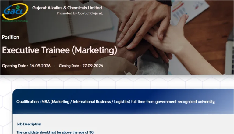 GACL Executive Trainee (Marketing) Recruitment 2026 Notification Out, Apply Online 30 GACL Executive Trainee (Marketing) Recruitment 2026 Notification Out, Apply Online