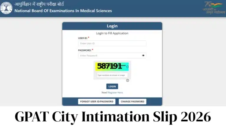 GPAT City Intimation Slip 2026 Out, Check Exam City Details Here 6 GPAT City Intimation Slip 2026