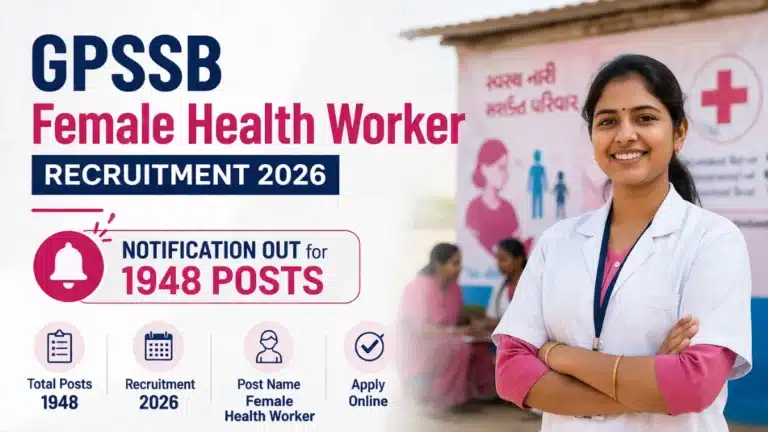 GPSSB Female Health Worker Recruitment 2026, Apply Online for 1948 Vacancies 7 GPSSB Female Health Worker Recruitment 2026, Apply Online for 1948 Vacancies