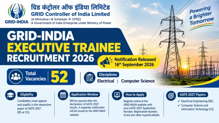 GRID-INDIA Executive Trainee Recruitment Notification Out for 52 Vacancies, Check Eligibility, Selection Process & More 38 GRID-INDIA Executive Trainee Recruitment 2026 Notification Out for 52 Vacancies, Check Eligibility, Selection Process & More