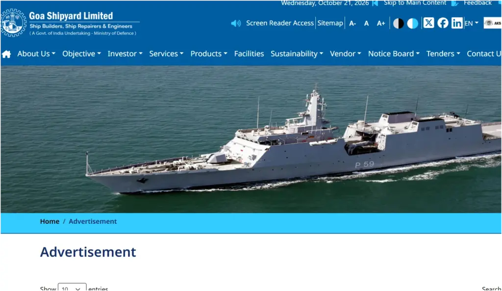 GSL Executive Recruitment 2026: Apply Online for 40 Posts at Goa Shipyard Limited (Advt. No. 06/2026) 1 GSL Executive Recruitment 2026