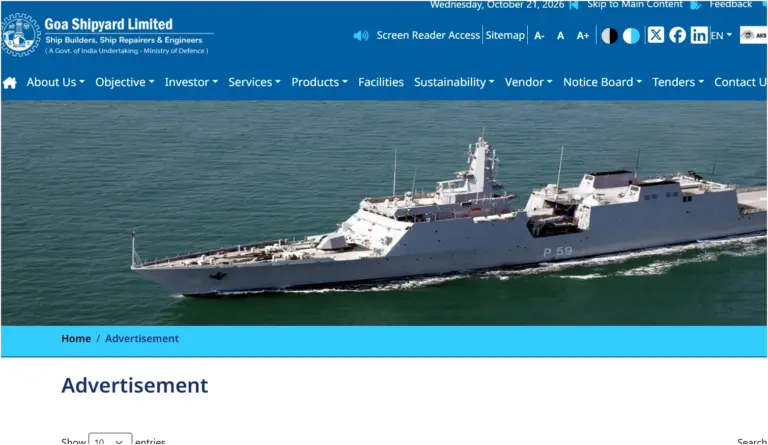 GSL Executive Recruitment 2026: Apply Online for 40 Posts at Goa Shipyard Limited (Advt. No. 06/2026) 18 GSL Executive Recruitment 2026