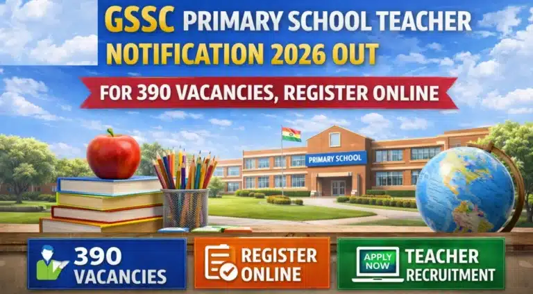 GSSC Primary School Teacher Notification 2026 Out for 390 Vacancies, Register Online 24 GSSC Primary School Teacher Notification 2026