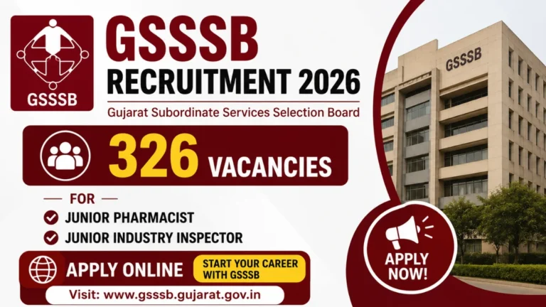 GSSSB Junior Pharmacist and Junior Industry Inspector Recruitment 2026, Apply Online for 326 Vacancies 36 GSSSB Junior Pharmacist and Junior Industry Inspector Recruitment 2026