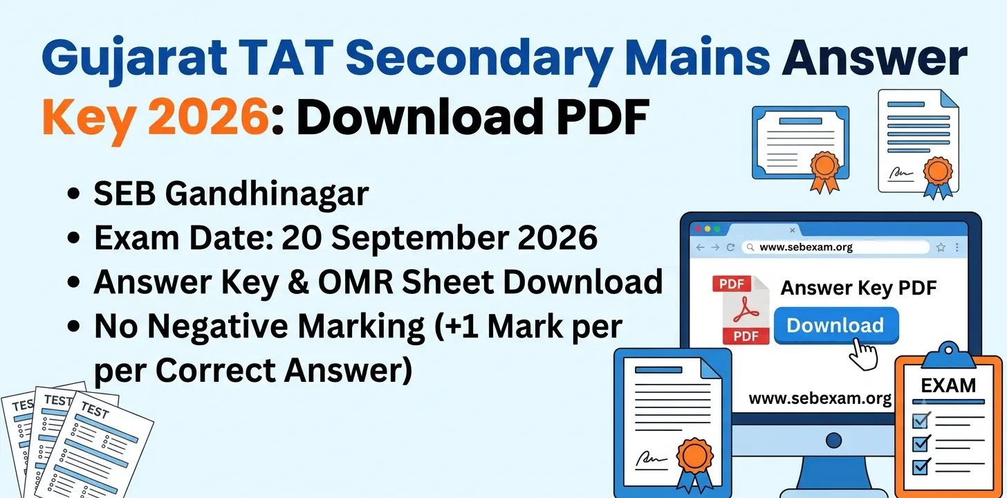 Gujarat TAT Secondary Mains Answer Key 2026: PDF Out Soon 1 Gujarat TAT Secondary Mains Answer Key 2026 Download PDF