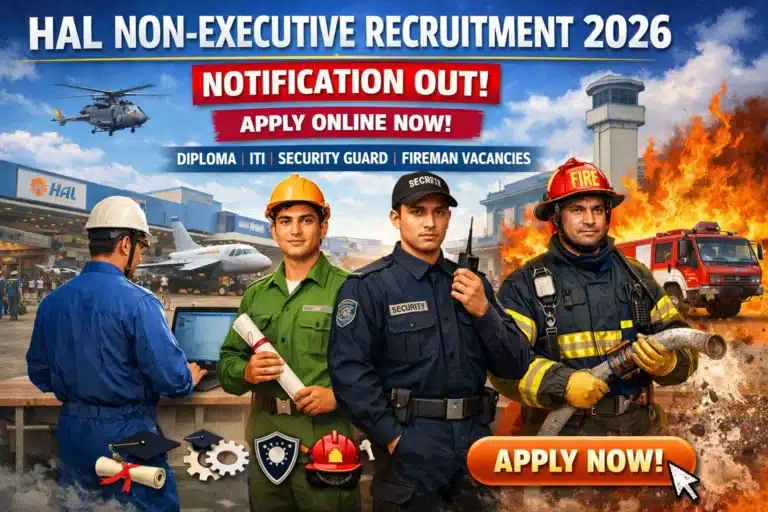HAL Non-Executive Recruitment 2026 Notification Out, Apply Online For Diploma, ITI, Security Guard and Fireman Vacancies
