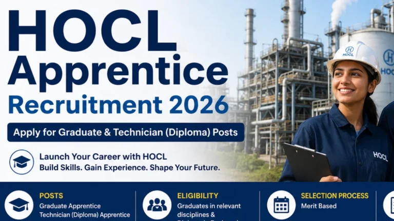 HOCL Apprentice Recruitment 2026: Apply for Graduate & Technician (Diploma) Posts 18 HOCL Apprentice Recruitment 2026: Apply for Graduate & Technician (Diploma) Posts