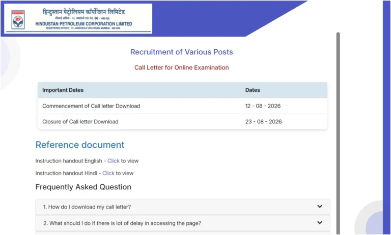 HPCL Junior Executive Admit Card 2026 Out @hindustanpetroleum.com, Download Hall Ticket PDF 28 HPCL Junior Executive Admit Card 2026 Out @hindustanpetroleum.com, Download Hall Ticket PDF