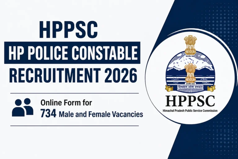 HPPSC HP Police Constable Recruitment 2026: PST & PET Schedule Out for 734 Vacancies 16 HPPSC HP Police Constable Recruitment 2026, Online Form for 734 Male and Female Vacancies