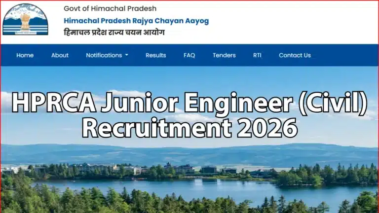 HPRCA JE Recruitment 2026 Notification PDF Out for 149 Job Trainee Junior Engineer (Civil) Posts 38 HPRCA JE Recruitment 2026
