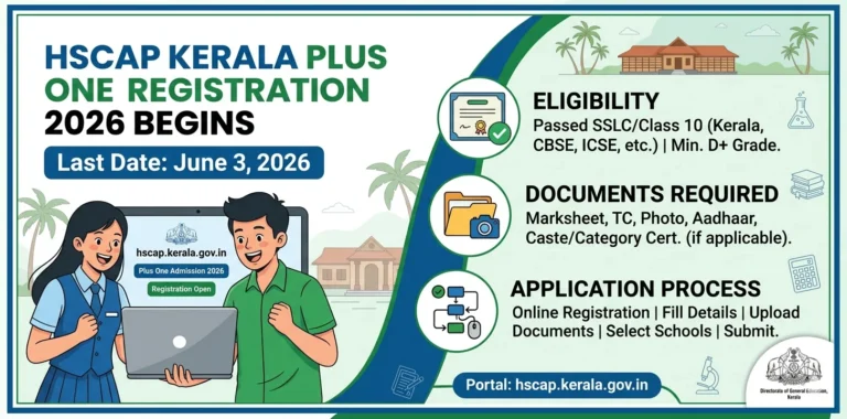 HSCAP Kerala Plus One Registration 2026 Begins: Eligibility, Documents Required & Application Process 7 HSCAP Kerala Plus One Registration 2026