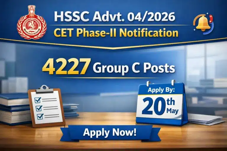 HSSC Advt 04/2026 CET Phase-II Notification For 4227 Group C Posts, Apply Online Link 17 HSSC Advt 042026 CET Phase-II Notification For 4227 Group C Posts
