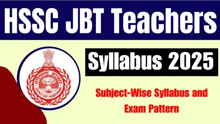 HSSC JBT Teachers Syllabus 2025: Subject-Wise Syllabus and Exam Pattern 13 HSSC JBT Teachers Syllabus 2025