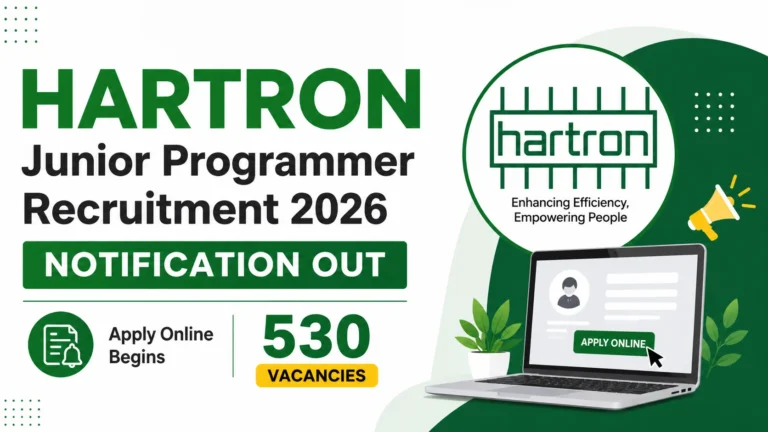 Hartron Junior Programmer Recruitment 2026 Notification Out, Apply Online 530 vacancies 11 Hartron Junior Programmer Recruitment 2026