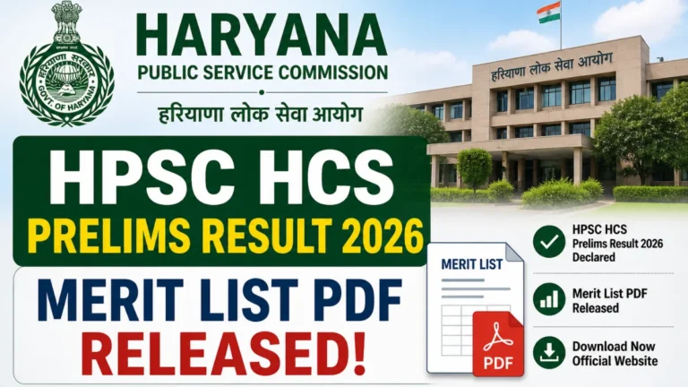 Haryana HPSC HCS Prelims Result 2026, Merit List PDF Released 36 Haryana HPSC HCS Prelims Result 2026