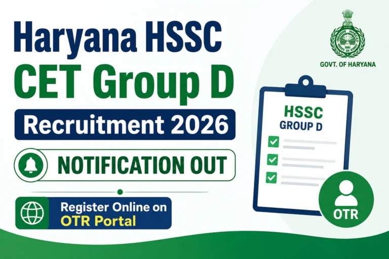 Haryana HSSC CET Group D Recruitment 2026 Notification Out, Register Online on OTR Portal 38 Haryana HSSC CET Group D Recruitment 2026 Notification Out, Register Online on OTR Portal