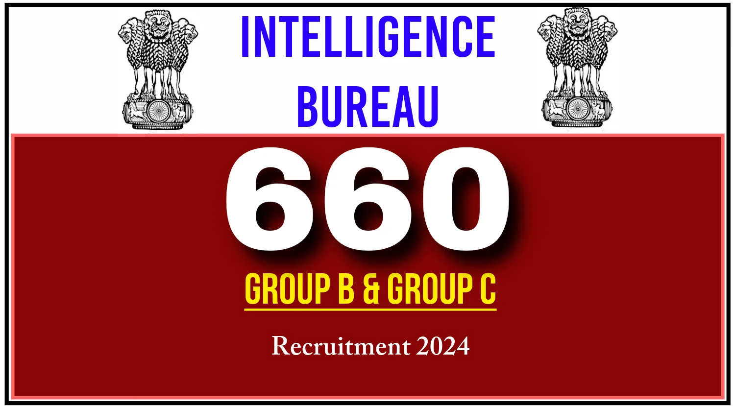 IB Recruitment 2024 Notification Out for 660 Group B & Group C Non-Gazetted Posts