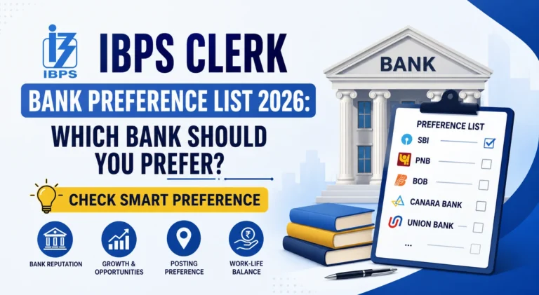 IBPS Clerk Bank Preference List 2026: Which Bank Should You Prefer? Check Smart Preference 7 IBPS Clerk Bank Preference List 2026