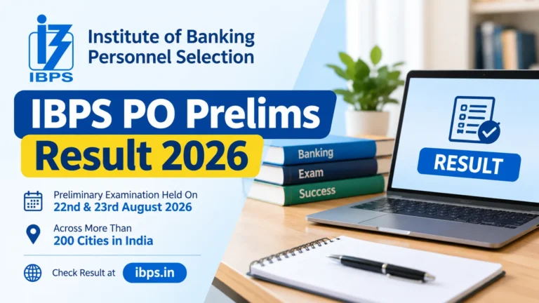 IBPS PO Prelims Score Card 2026 Out; Check Prelims Marks and Download Link at ibps.in 17 IBPS PO Prelims Result 2026 OUT at ibps.in; Direct Result Link Active, Check Mains Exam Date