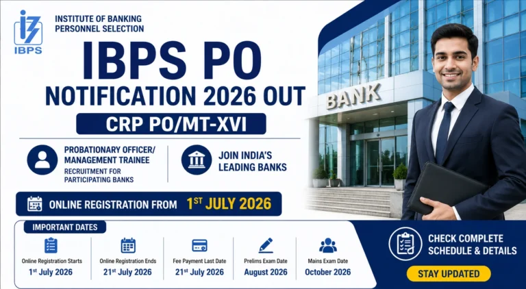 IBPS PO Prelims Admit Card 2026 Out, Preliminary Examination Hall Ticket Link Active, Exam Date Out 19 IBPS SO Notification 2026 Out for CRP SPL-XVI, Online Registration from 1st July, Check Important Dates