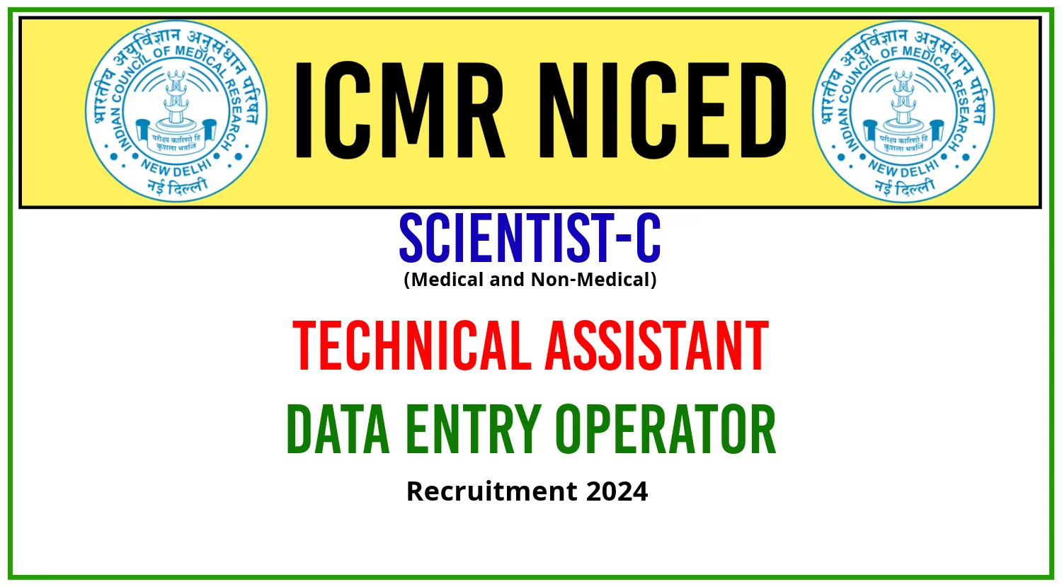 ICMR NICED Kolkata Recruitment 2024