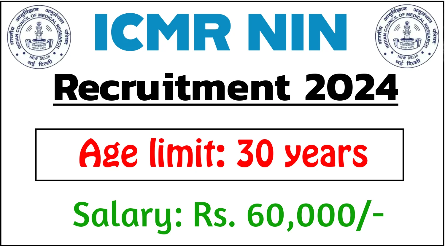 ICMR NIN Jr Medical Officer Recruitment 2024