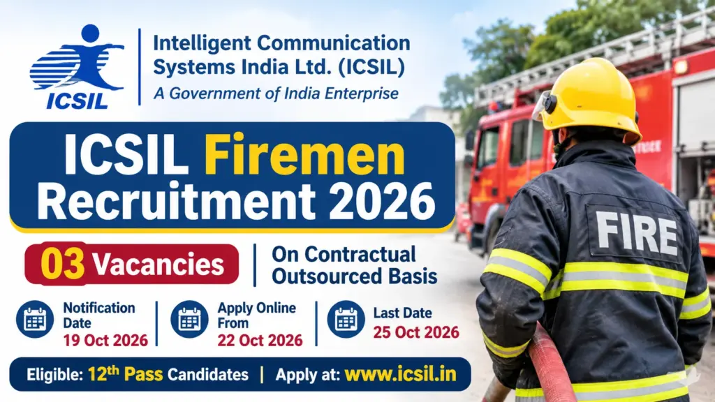ICSIL Firemen Recruitment 2026 Notification Out, Apply Online Starts 1 ICSIL Firemen Recruitment 2026 Notification Out, Apply Online Starts