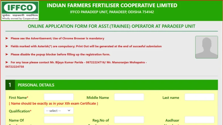 IFFCO Paradeep Trainee Operator Recruitment 2026 Out for Assistant Trainee (Operator) Posts, Check Notification & Apply Online 28 IFFCO Paradeep Unit Trainee Operator Recruitment 2026