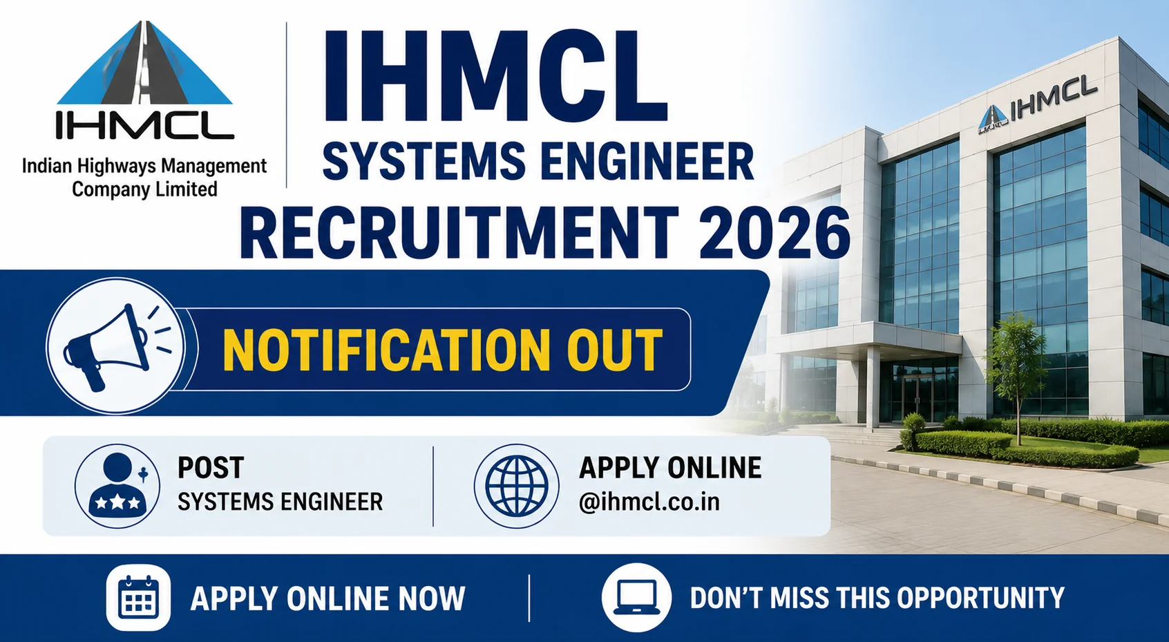 IHMCL Systems Engineer Recruitment 2026 Out @ihmcl.co.in, Apply Online ...