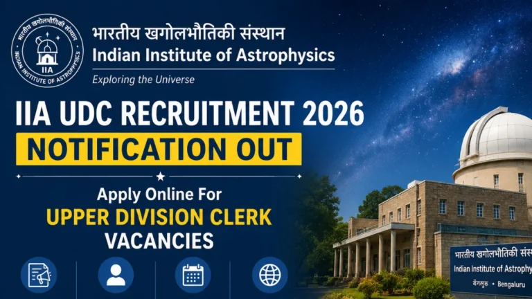 IIA UDC Recruitment 2026 Notification Out, Apply Online For Upper Division Clerk Vacancies 37 IIA UDC Recruitment 2026