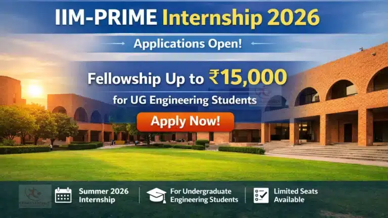 IIM-PRIME Internship 2026 Applications Open, Fellowship Up to ₹15,000 for UG Engineering Students; Apply Now 9 IIM-PRIME Internship 2026